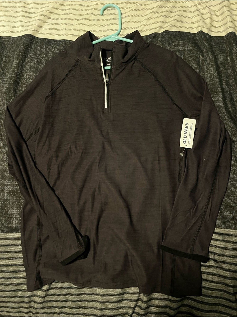 Old Navy youth boys sz M (8) Quarter-Zip Pullover Sweater - Dark Charcoal